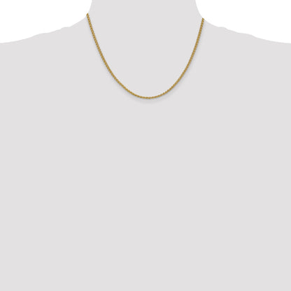 14K Yellow Gold 18 Inch 2.1mm Spiga With Lobster Clasp Chain Necklace