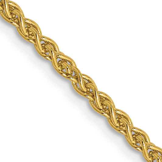 14K Yellow Gold 14 Inch 2.1mm Spiga With Lobster Clasp Chain Necklace