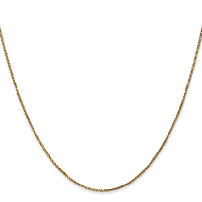 14K Yellow Gold 20 Inch 1.05mm Diamond-Cut Spiga With Spring Ring Clasp Chain Necklace