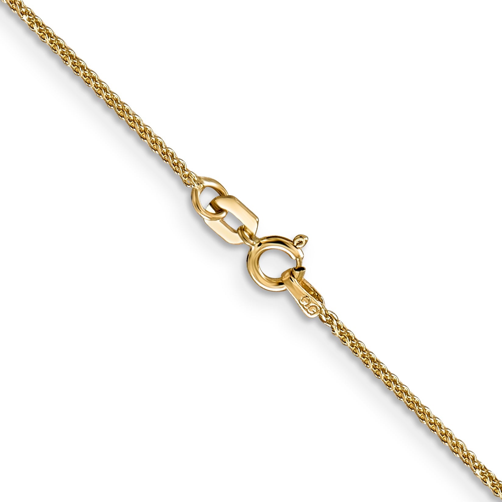 14K Yellow Gold 22 Inch 1.05mm Diamond-Cut Spiga With Spring Ring Clasp Chain Necklace