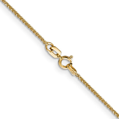 14K Yellow Gold 24 Inch 1.05mm Diamond-Cut Spiga With Spring Ring Clasp Chain Necklace