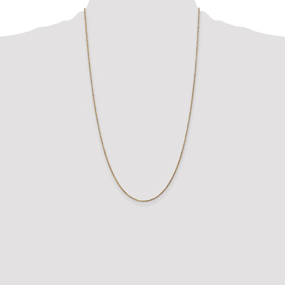 14K Yellow Gold 26 Inch 1.05mm Diamond-Cut Spiga With Spring Ring Clasp Chain Necklace