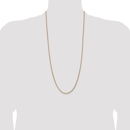 14K Yellow Gold 30 Inch 2.1mm Diamond-Cut Spiga With Lobster Clasp Chain Necklace