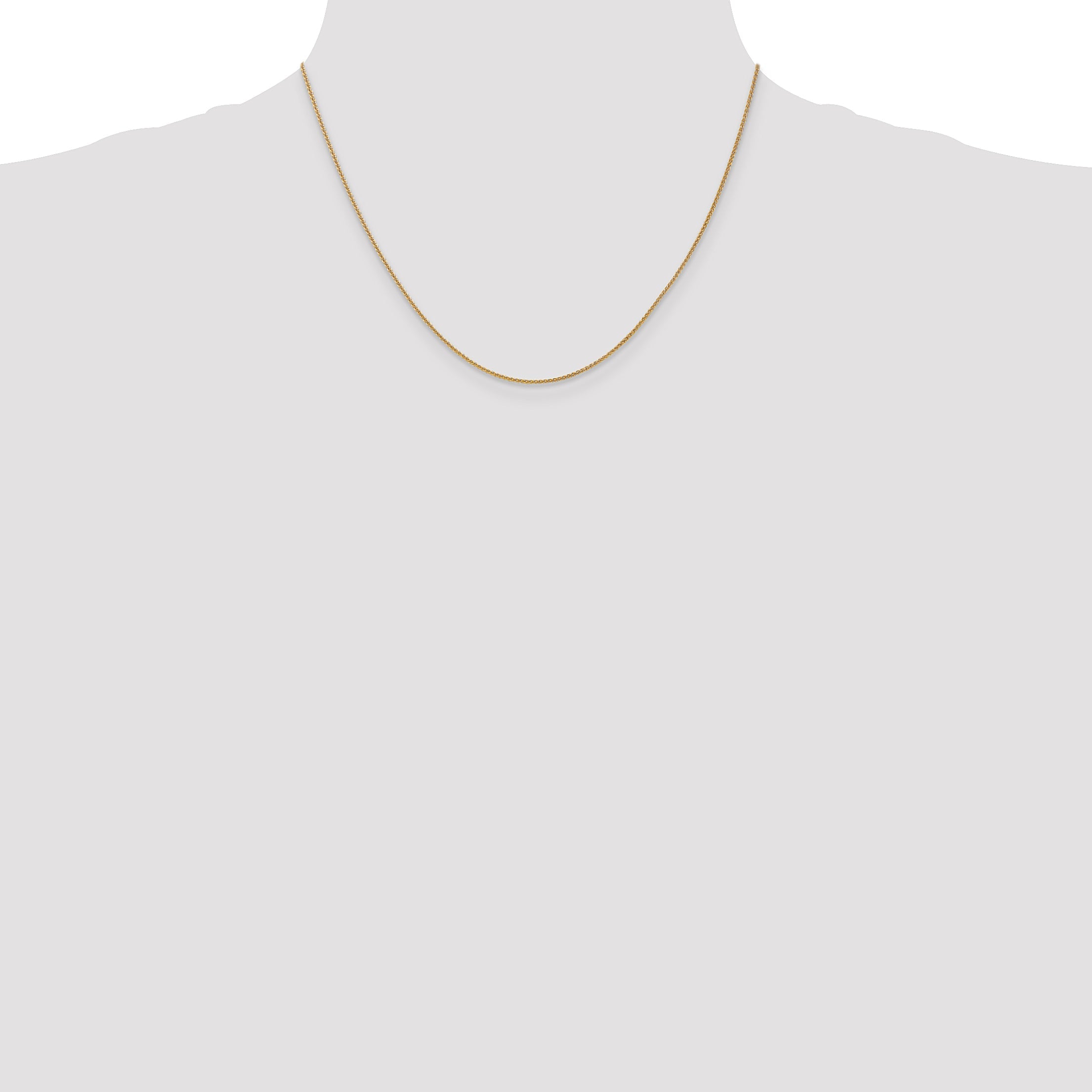 14K Yellow Gold 18 Inch 1.05mm Spiga With Lobster Clasp Chain Necklace