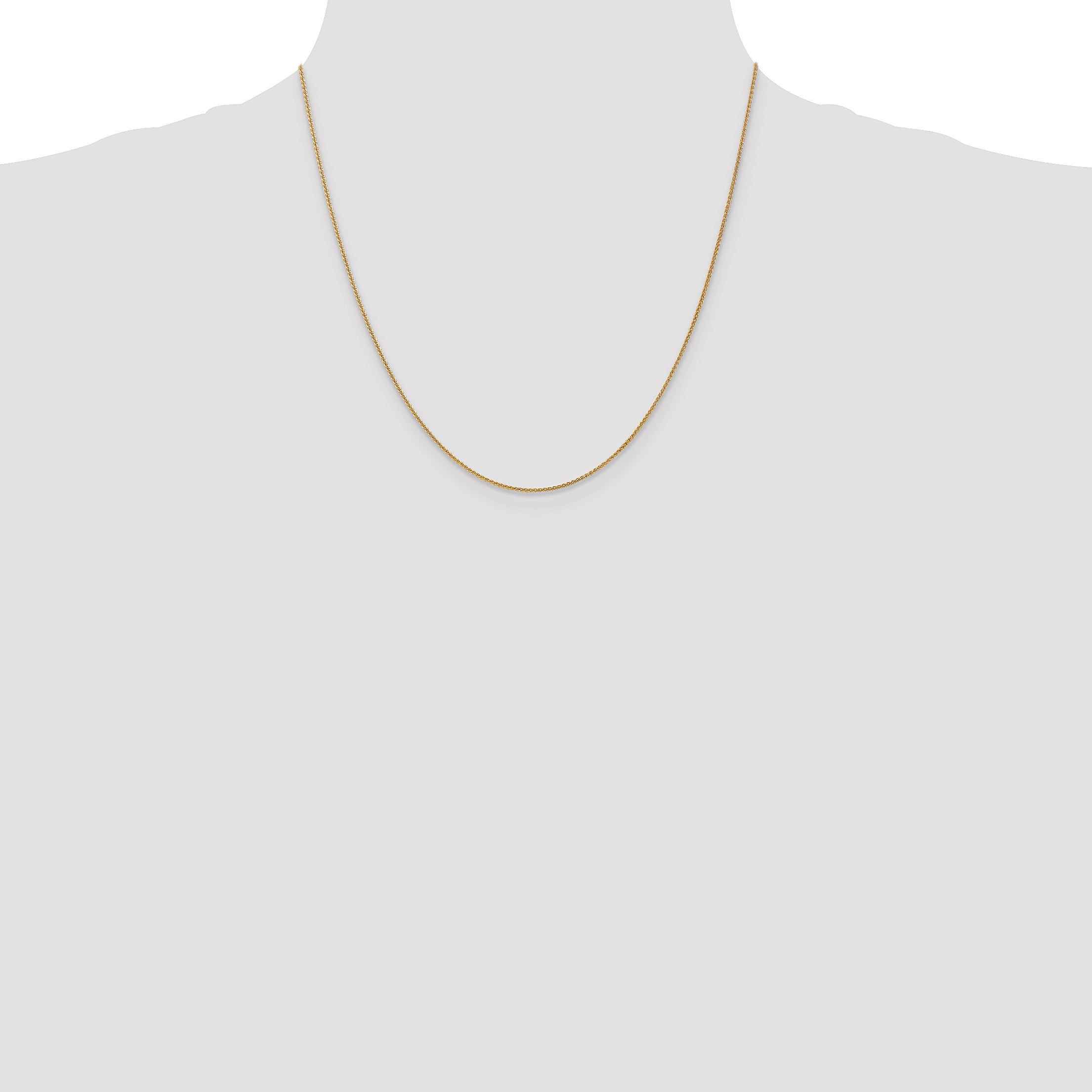 14K Yellow Gold 20 Inch 1.05mm Spiga With Lobster Clasp Chain Necklace