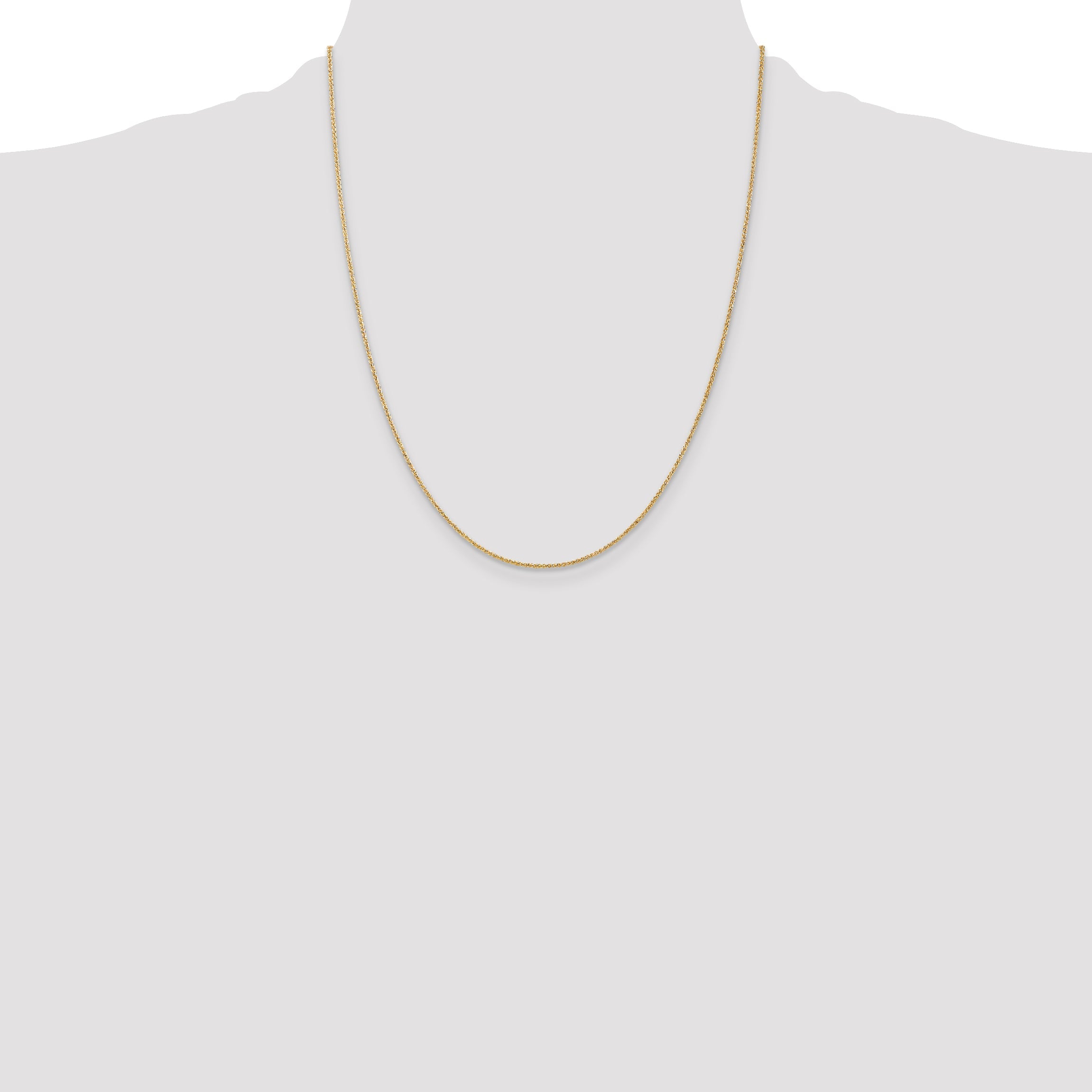 14K Yellow Gold 22 Inch 1.05mm Spiga With Lobster Clasp Chain Necklace
