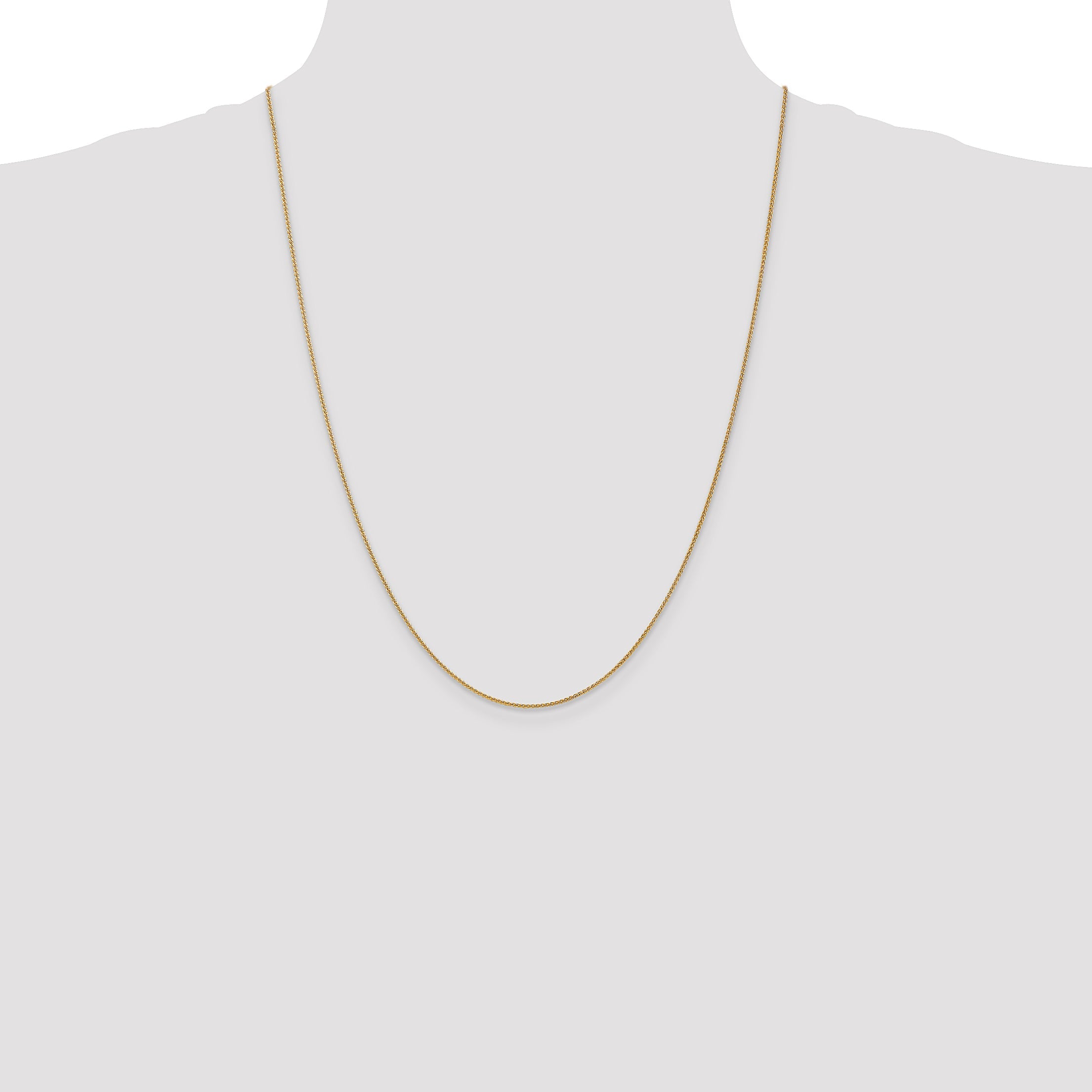 14K Yellow Gold 24 Inch 1.05mm Spiga With Lobster Clasp Chain Necklace