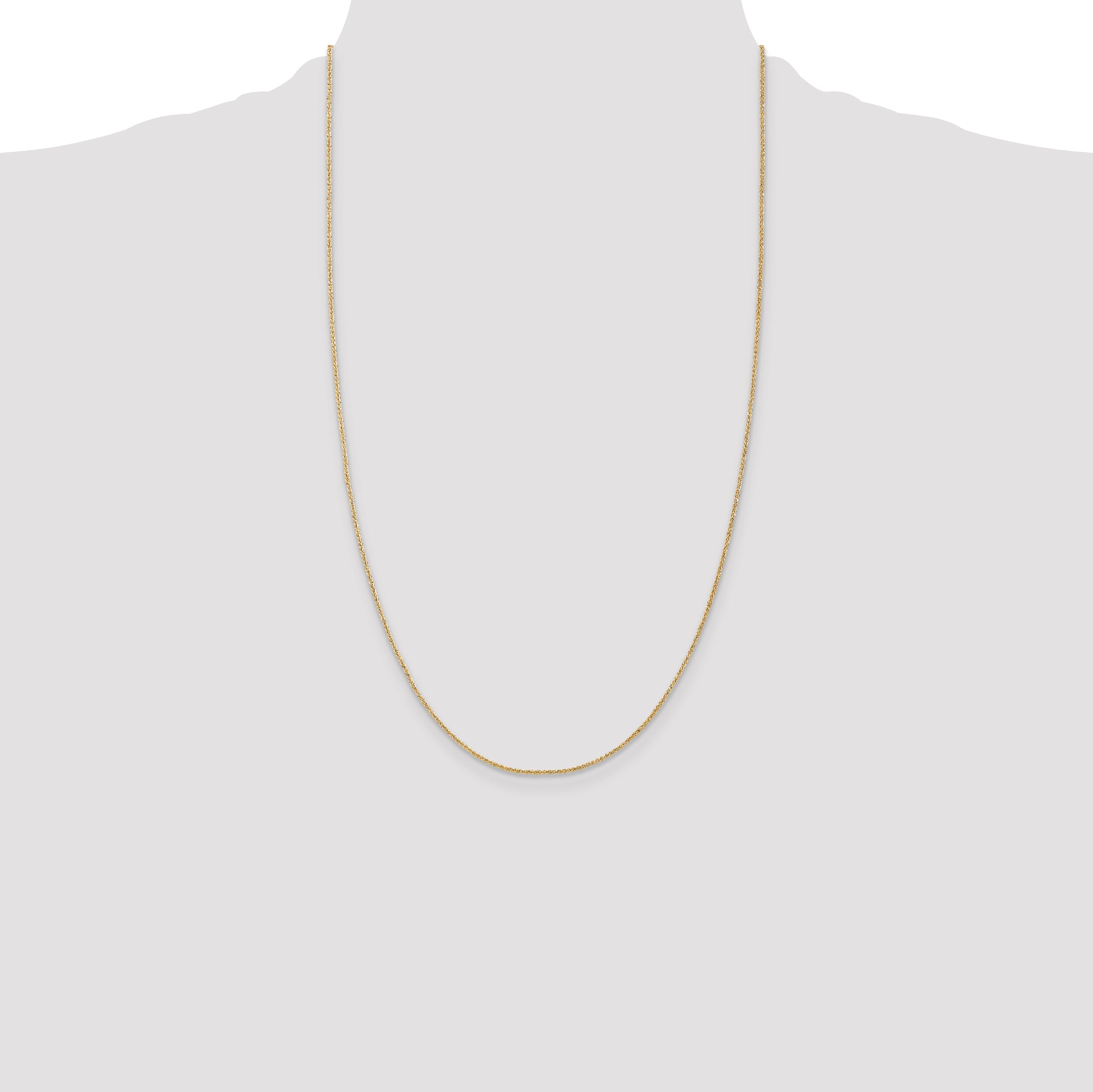 14K Yellow Gold 26 Inch 1.05mm Spiga With Lobster Clasp Chain Necklace