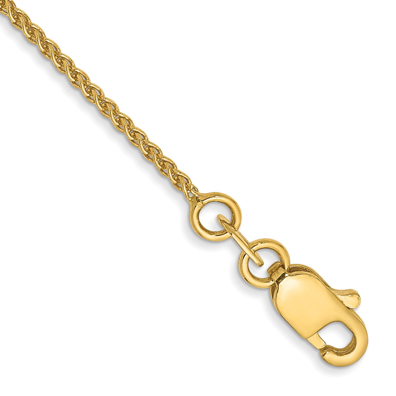 14K Yellow Gold 9 Inch 1.05mm Spiga With Lobster Clasp Anklet