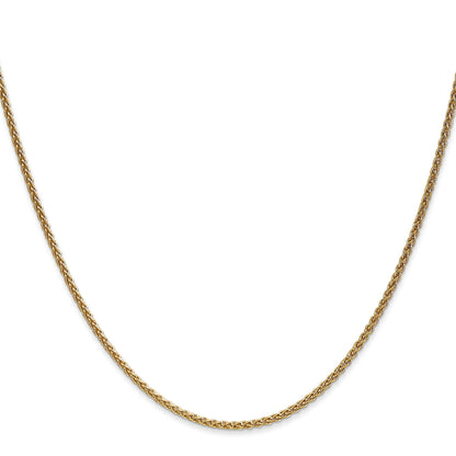 14K Yellow Gold 24 Inch 1.7mm Spiga With Lobster Clasp Chain Necklace