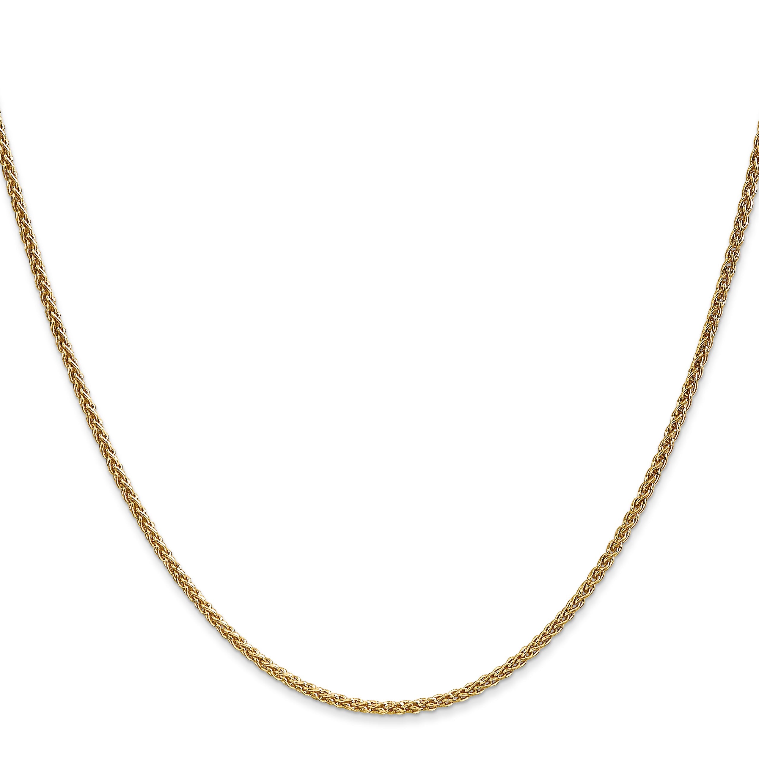 14K Yellow Gold 22 Inch 1.7mm Spiga With Lobster Clasp Chain Necklace