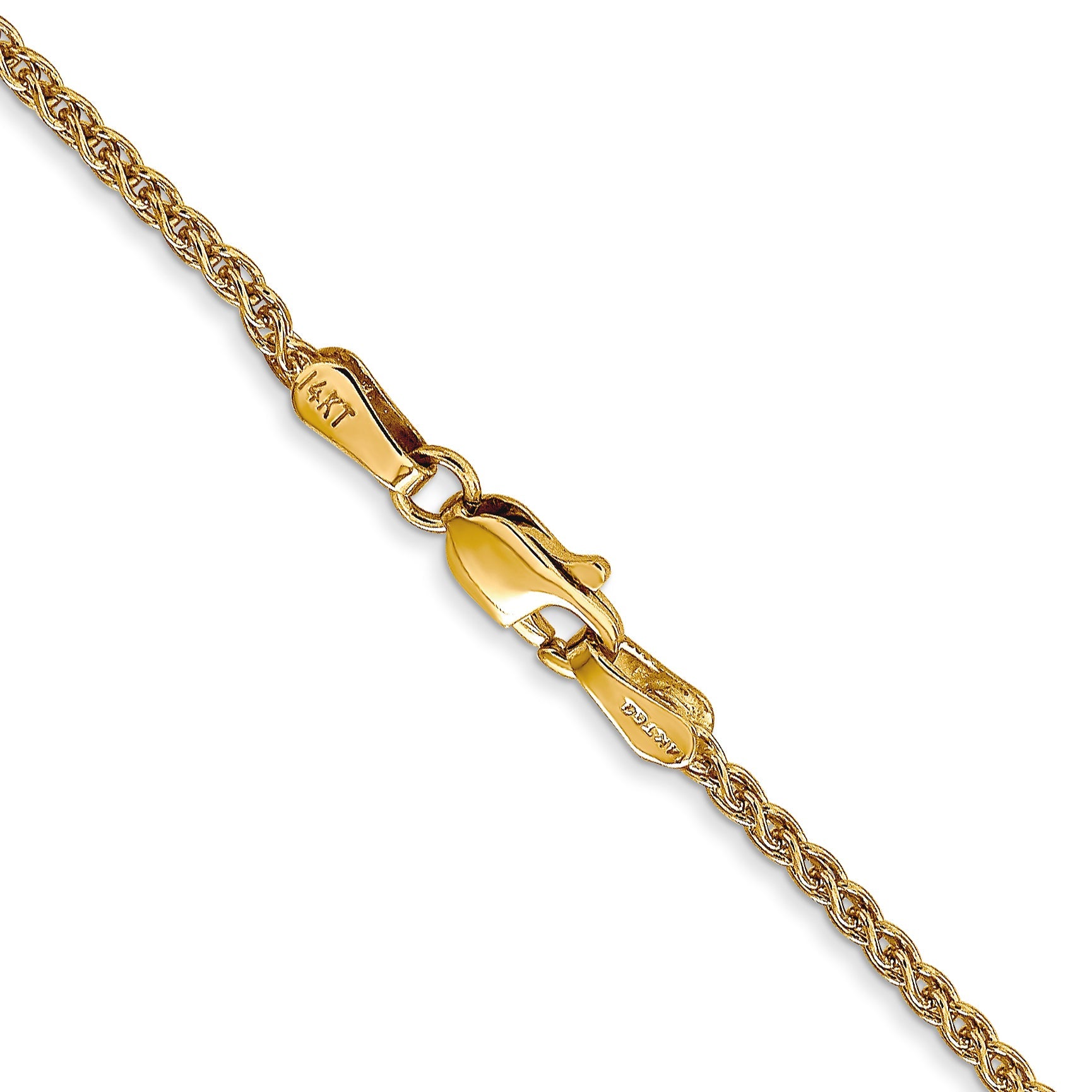 14K Yellow Gold 20 Inch 1.7mm Spiga With Lobster Clasp Chain Necklace