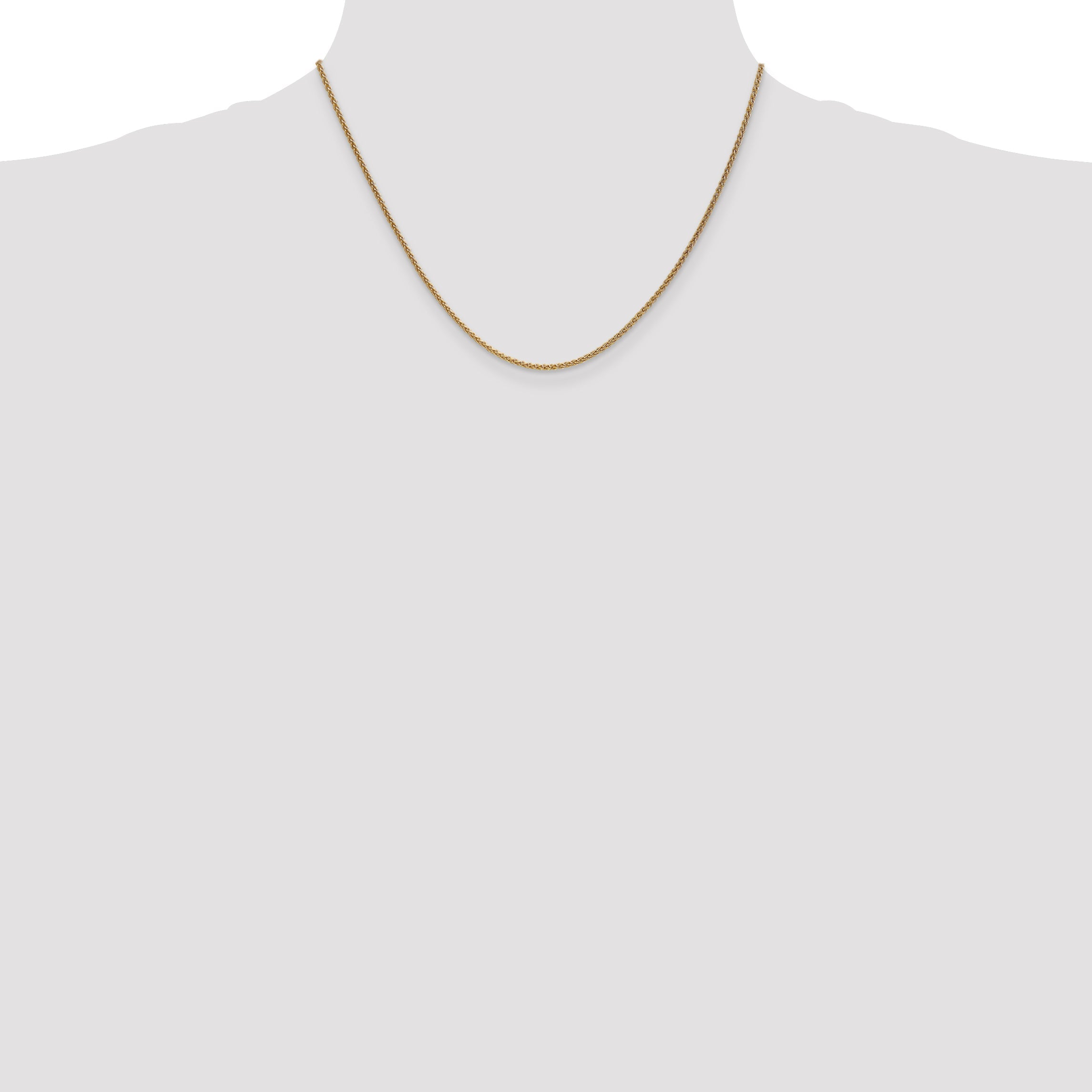 14K Yellow Gold 18 Inch 1.7mm Spiga With Lobster Clasp Chain Necklace