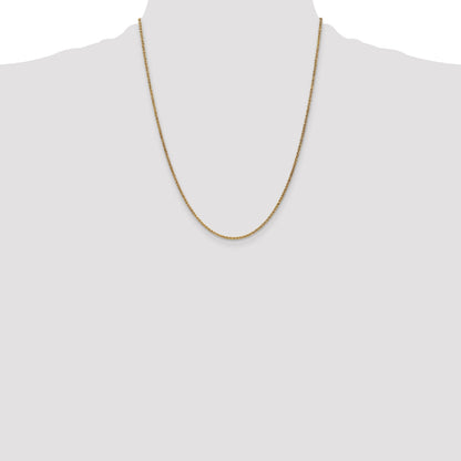 14K Yellow Gold 22 Inch 1.7mm Spiga With Lobster Clasp Chain Necklace