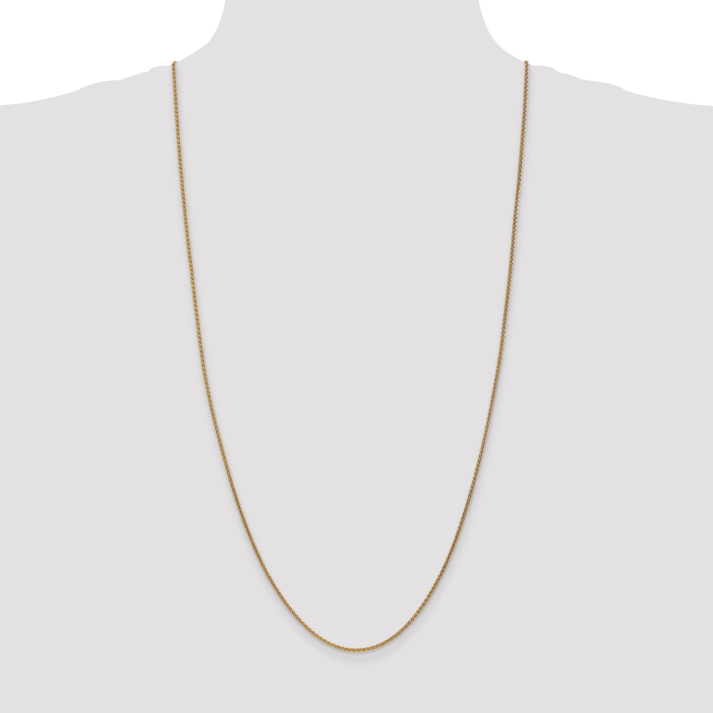 14K Yellow Gold 30 Inch 1.7mm Spiga With Lobster Clasp Chain Necklace