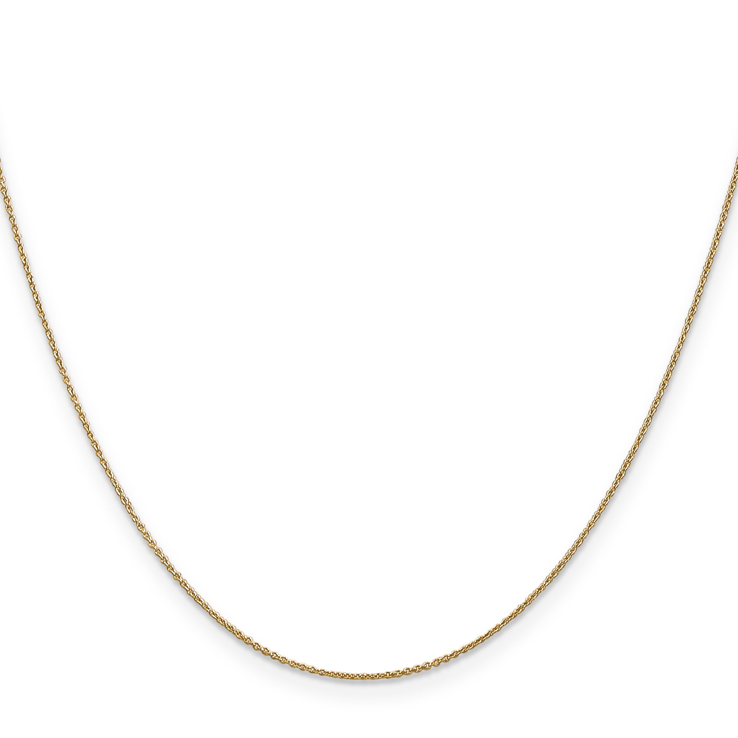 14K Yellow Gold 13 Inch .75mm Cable With Spring Ring Clasp Pendant Chain