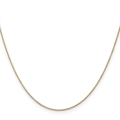 14K Yellow Gold 14 Inch .75mm Cable With Spring Ring Clasp Pendant Chain