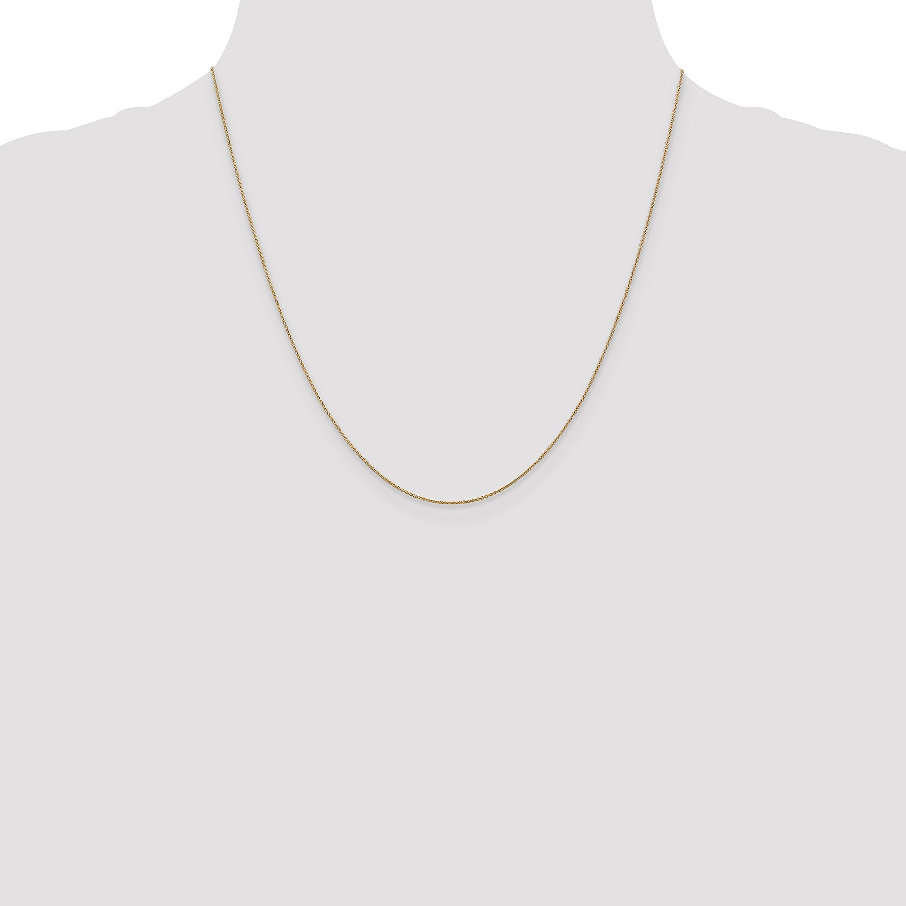 14K Yellow Gold 20 Inch .75mm Cable With Spring Ring Clasp Pendant Chain Necklace