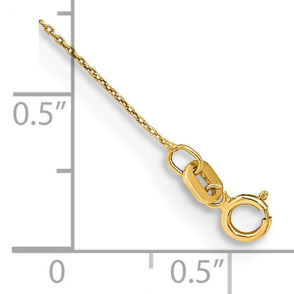 14K Yellow Gold 9 Inch .75mm Cable With Spring Ring Clasp Anklet