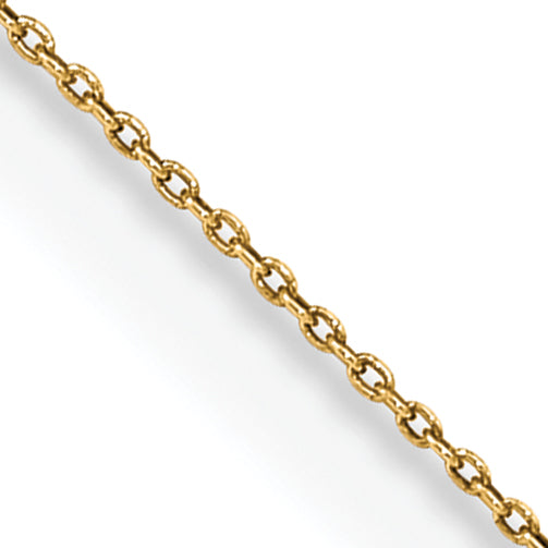 14K Yellow Gold 20 Inch .75mm Cable With Spring Ring Clasp Pendant Chain