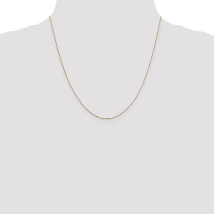 14K Yellow Gold 20 Inch .6mm Diamond-Cut Round Open Link Cable With Spring Ring Clasp Chain Necklace