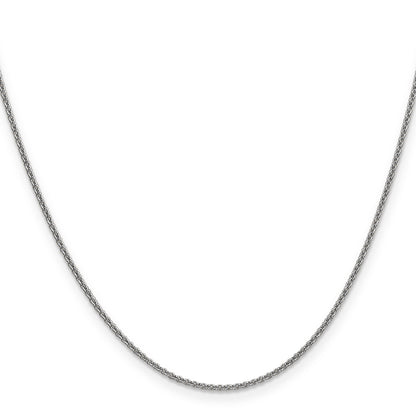 14K White Gold 16 Inch 1.4mm Round Open Link Cable With Lobster Clasp Chain Necklace