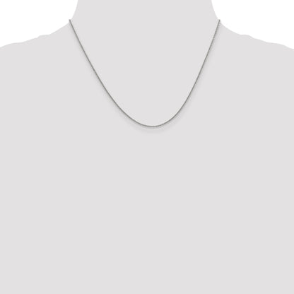 14K White Gold 18 Inch 1.4mm Round Open Link Cable With Lobster Clasp Chain Necklace
