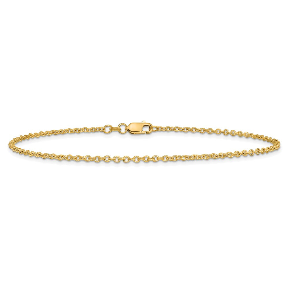 14K Yellow Gold 10 Inch 1.8mm Forzantine Cable With Lobster Clasp Anklet