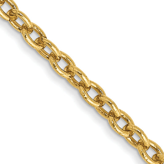 14K Yellow Gold 20 Inch 1.8mm Forzantine Cable With Lobster Clasp Chain Necklace