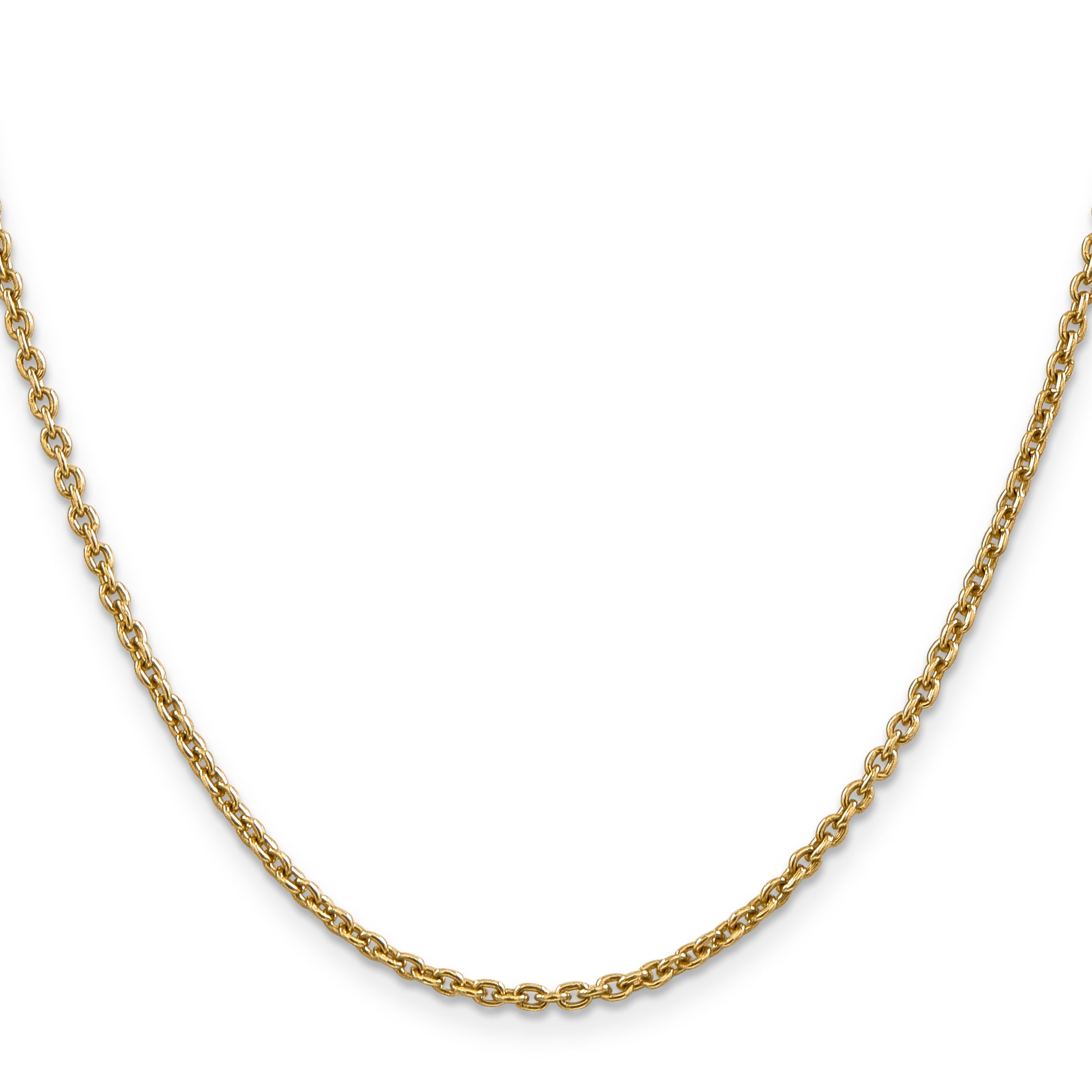 14K Yellow Gold 30 Inch 2.2mm Forzantine Cable With Lobster Clasp Chain Necklace