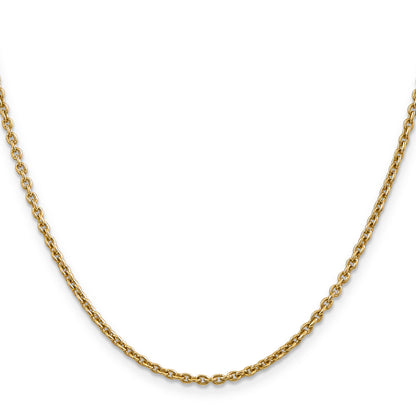 14K Yellow Gold 30 Inch 2.2mm Forzantine Cable With Lobster Clasp Chain Necklace