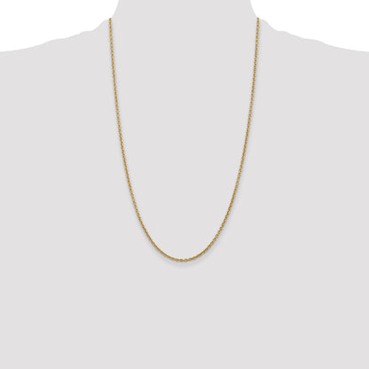 14K Yellow Gold 26 Inch 2.2mm Forzantine Cable With Lobster Clasp Chain Necklace