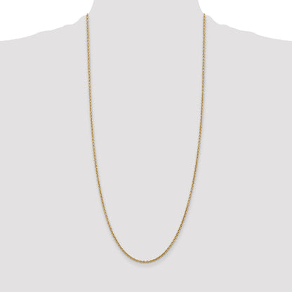 14K Yellow Gold 30 Inch 2.2mm Forzantine Cable With Lobster Clasp Chain Necklace