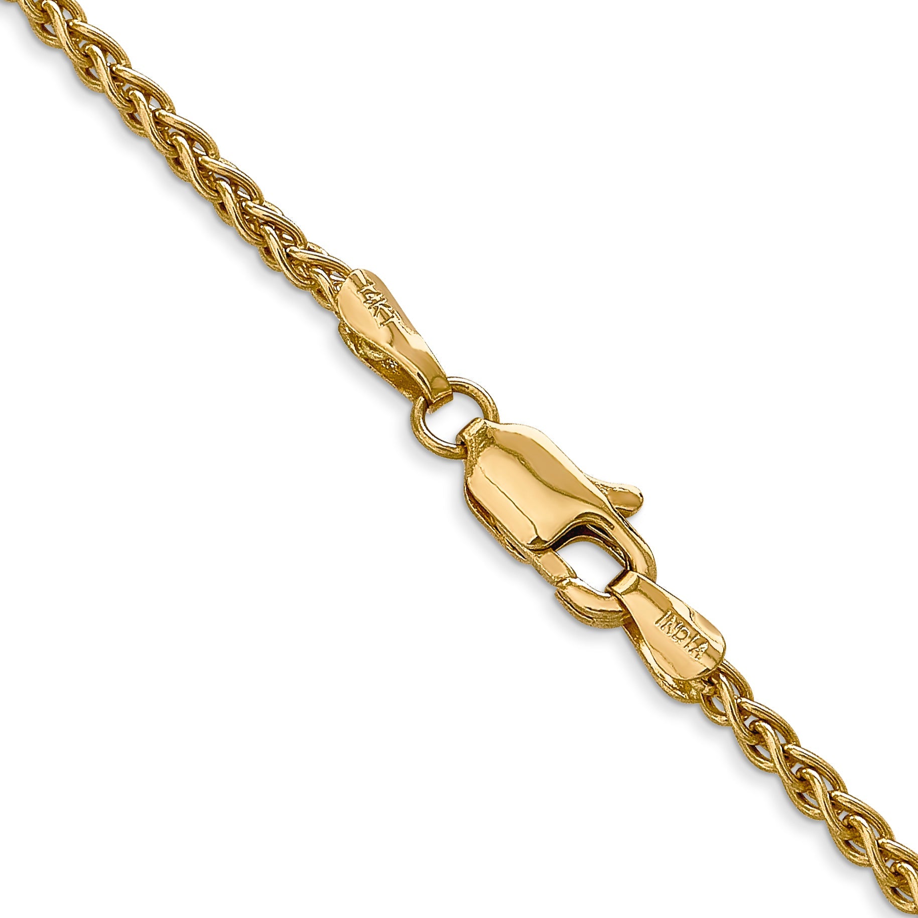 14K Yellow Gold 18 Inch 2.8mm Spiga With Lobster Clasp Chain Necklace