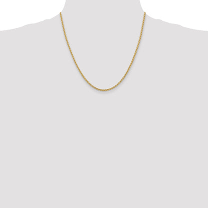 14K Yellow Gold 20 Inch 2.8mm Spiga With Lobster Clasp Chain Necklace
