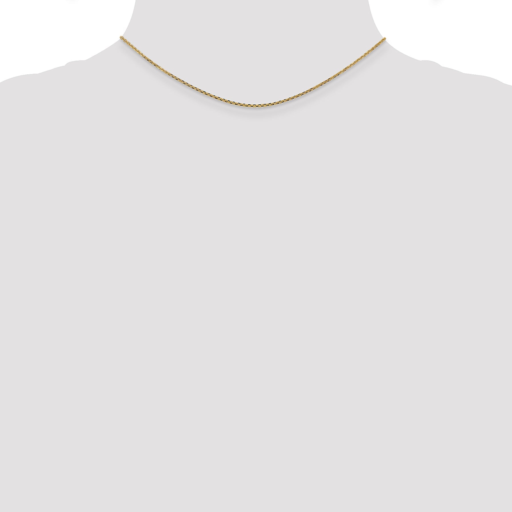 14K Yellow Gold 14 Inch 1.45mm Solid Diamond-Cut Cable With Lobster Clasp Chain Necklace