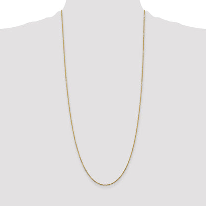 14K Yellow Gold 30 Inch 1.45mm Solid Diamond-Cut Cable With Lobster Clasp Chain Necklace