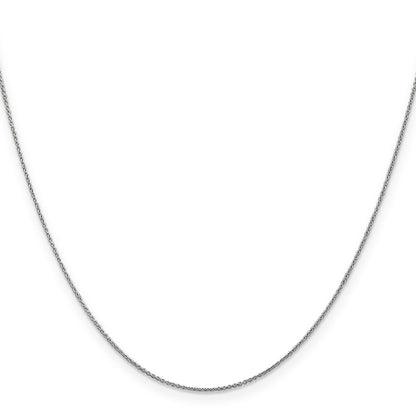 14K White Gold 14 Inch .75mm Cable With Spring Ring Clasp Pendant Chain Necklace