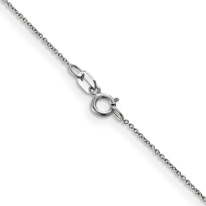 14K White Gold 14 Inch .75mm Cable With Spring Ring Clasp Pendant Chain Necklace