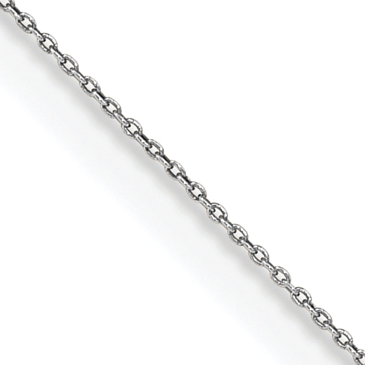 14K White Gold 20 Inch .75mm Cable With Spring Ring Clasp Pendant Chain Necklace