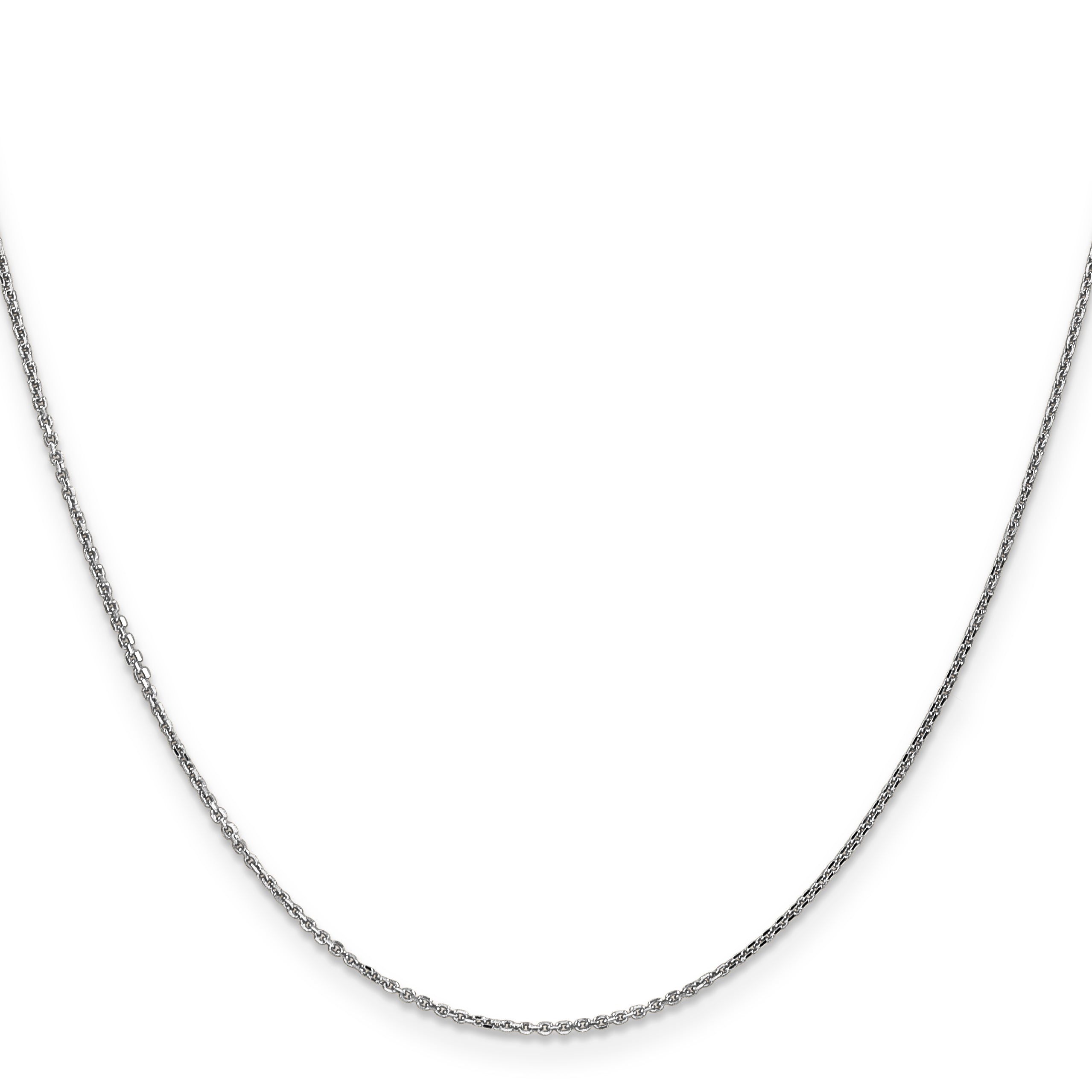 14K White Gold 24 Inch .95mm Diamond-Cut Cable With Lobster Clasp Chain Necklace