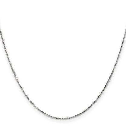 14K White Gold 24 Inch .95mm Diamond-Cut Cable With Lobster Clasp Chain Necklace