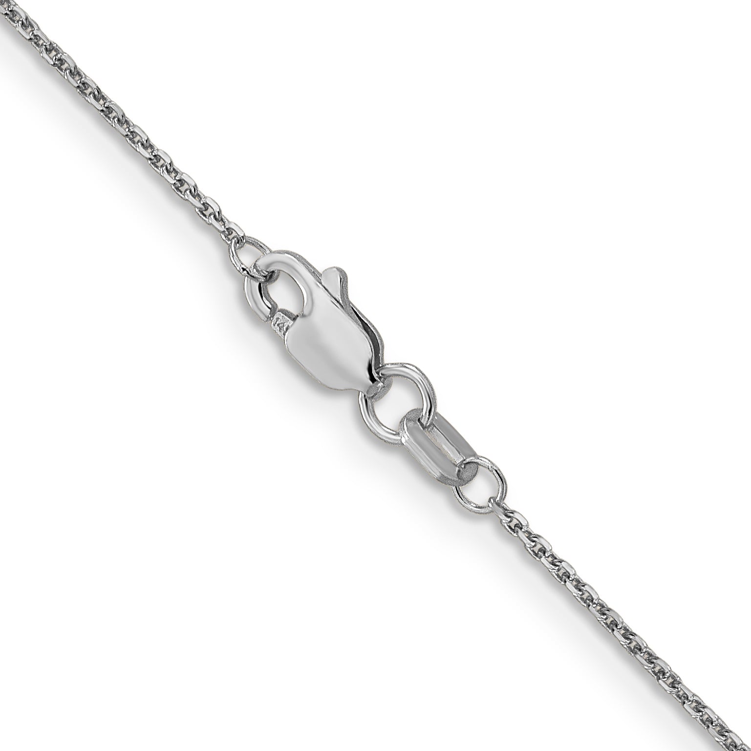 14K White Gold 24 Inch .95mm Diamond-Cut Cable With Lobster Clasp Chain Necklace