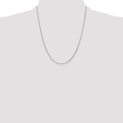 14K White Gold 22 Inch .95mm Diamond-Cut Cable With Lobster Clasp Chain Necklace