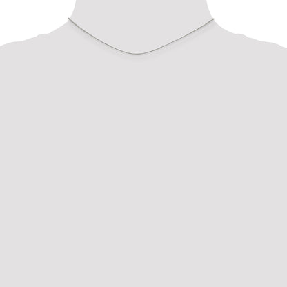 14K White Gold 14 Inch .6mm Diamond-Cut Round Open Link Cable With Spring Ring Clasp Chain Necklace