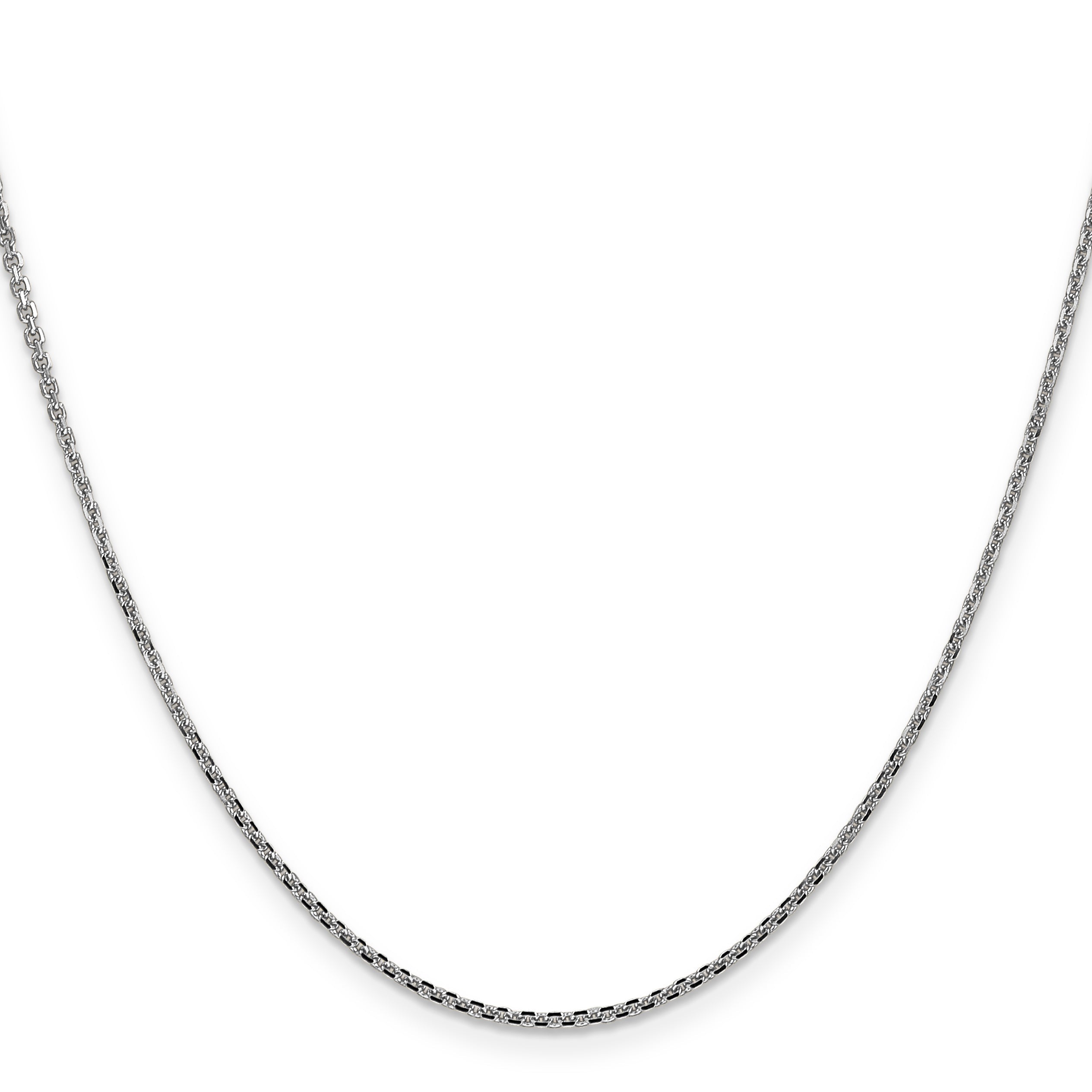 14K White Gold 14 Inch 1.45mm Diamond-Cut Cable With Lobster Clasp Chain Necklace