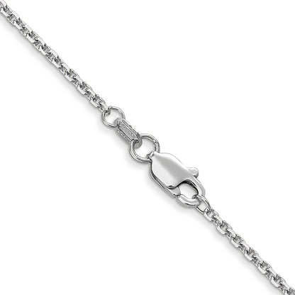 14K White Gold 14 Inch 1.45mm Diamond-Cut Cable With Lobster Clasp Chain Necklace