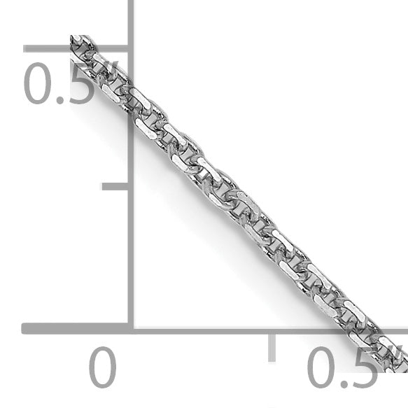 14K White Gold 14 Inch 1.45mm Diamond-Cut Cable With Lobster Clasp Chain Necklace