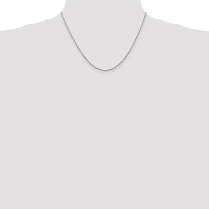 14K White Gold 18 Inch 1.45mm Diamond-Cut Cable With Lobster Clasp Chain Necklace