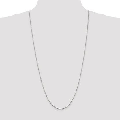 14K White Gold 30 Inch 1.45mm Diamond-Cut Cable With Lobster Clasp Chain Necklace